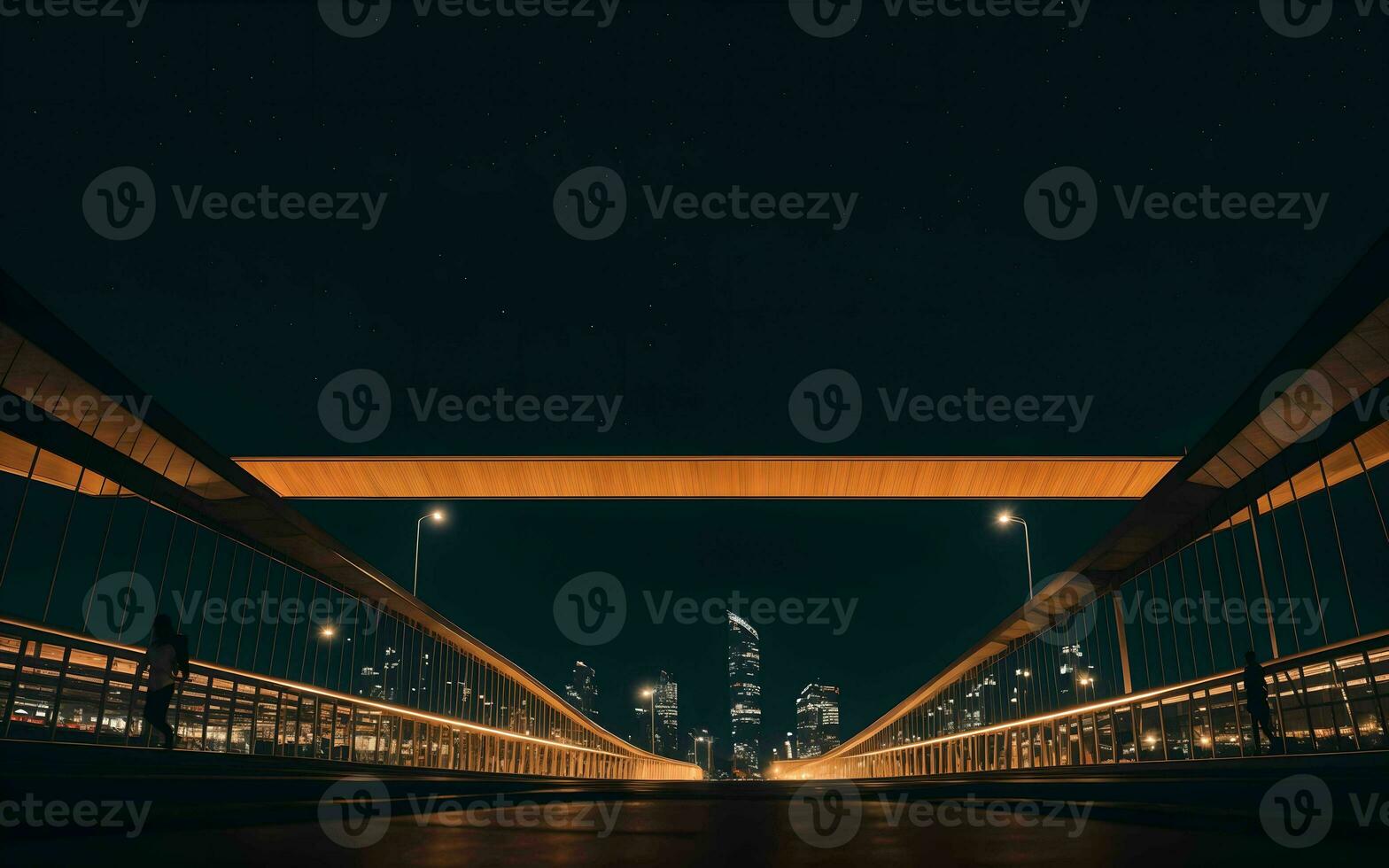 AI generated Urban Serenity Night Lights and Architectural Beauty ai generated photo