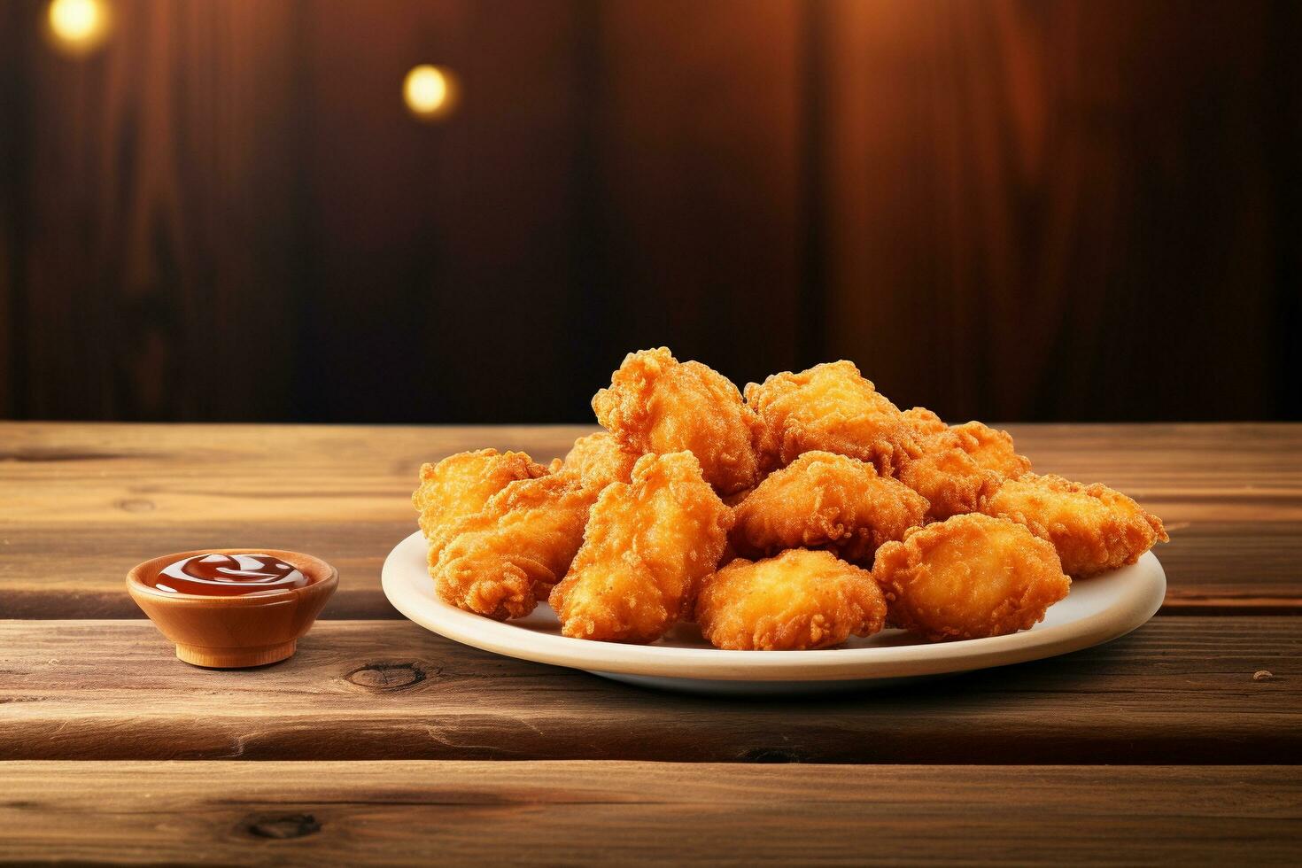 AI generated Creating Hyper Realistic Chicken Nuggets on a Plate photo