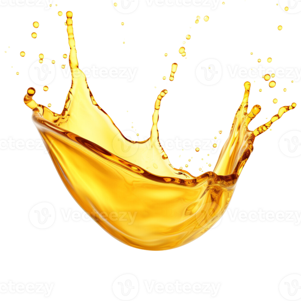 AI generated Cooking Oil Splash on isolated background .Created with Generative AI technology. png