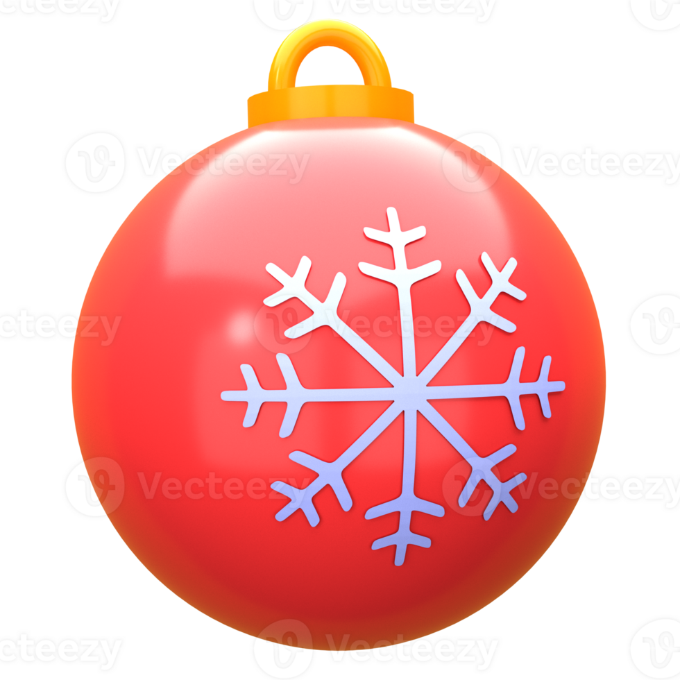 3d illustration christmas ball object. 3D creative Christmas design icon. 3D Rendering. png