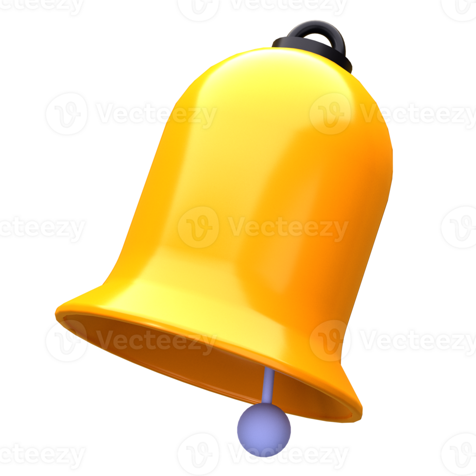 3d illustration christmas bell object. 3D creative Christmas design icon. 3D Rendering. png