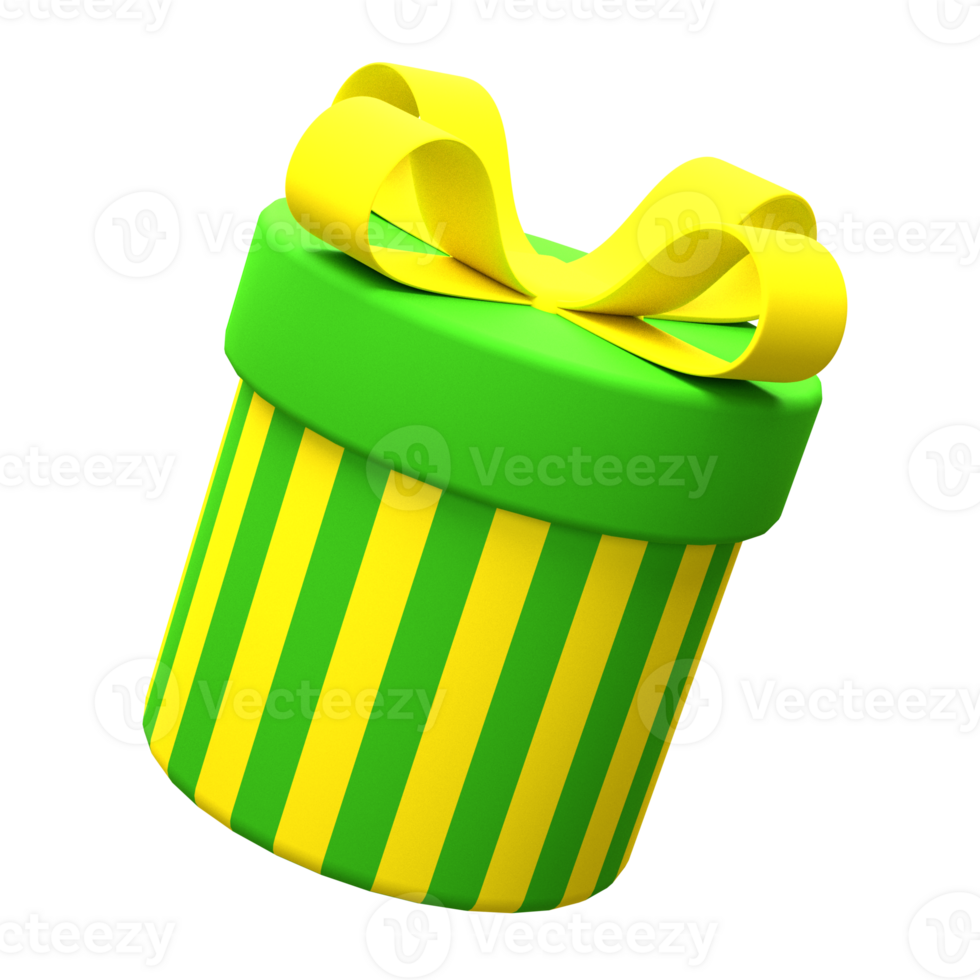3d illustration gift box object. 3D creative Christmas design icon. 3D Rendering. png