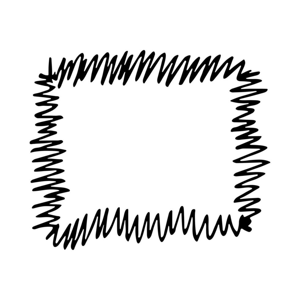 Hand drawn highlight illustration. Marker frame clipart. Ink scribble square. Single element vector