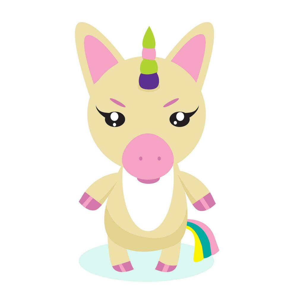 linda vector plano Víspera de Todos los Santos personaje. bebé unicornio.