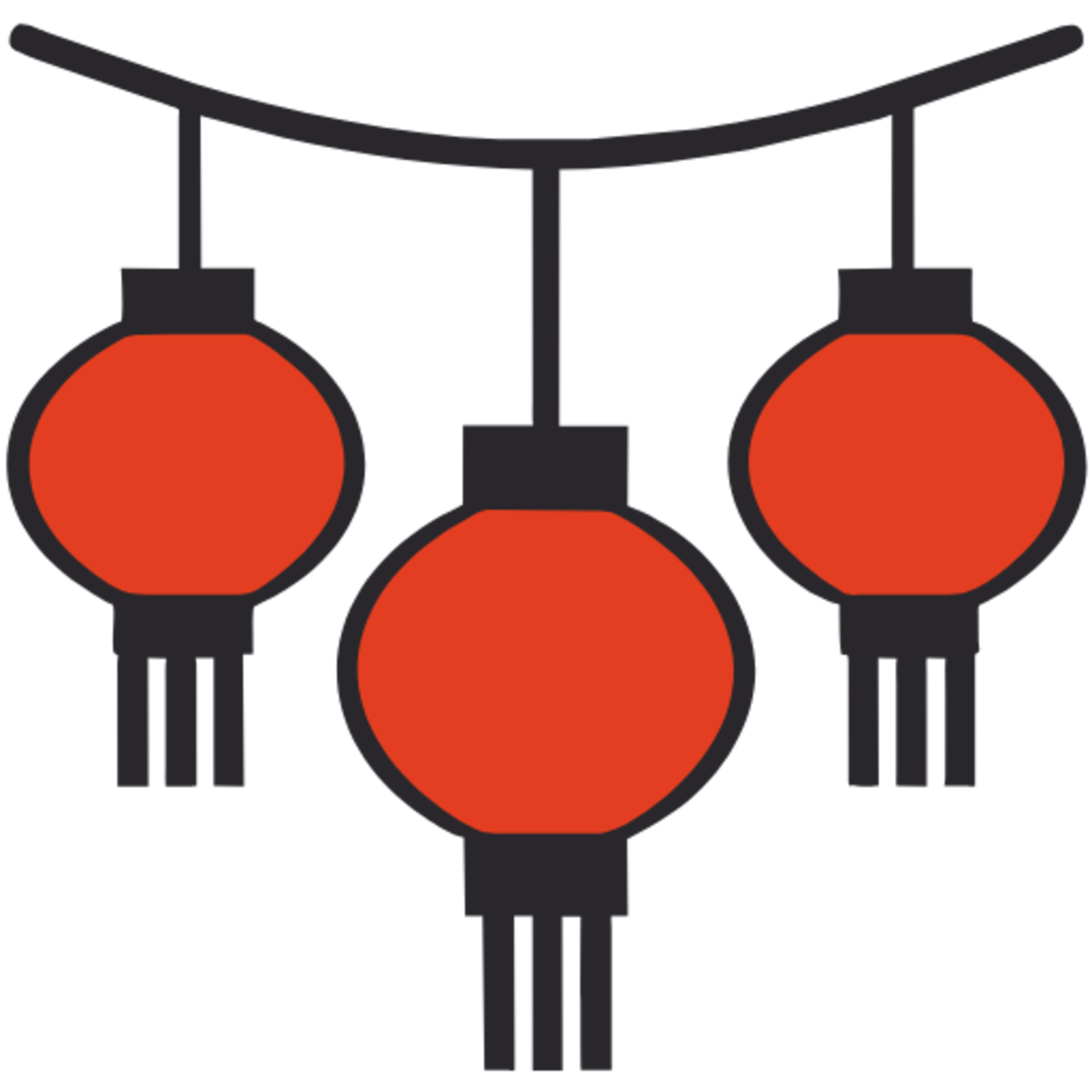 AI generated Chinese lanterns hanging down 35042816 PNG