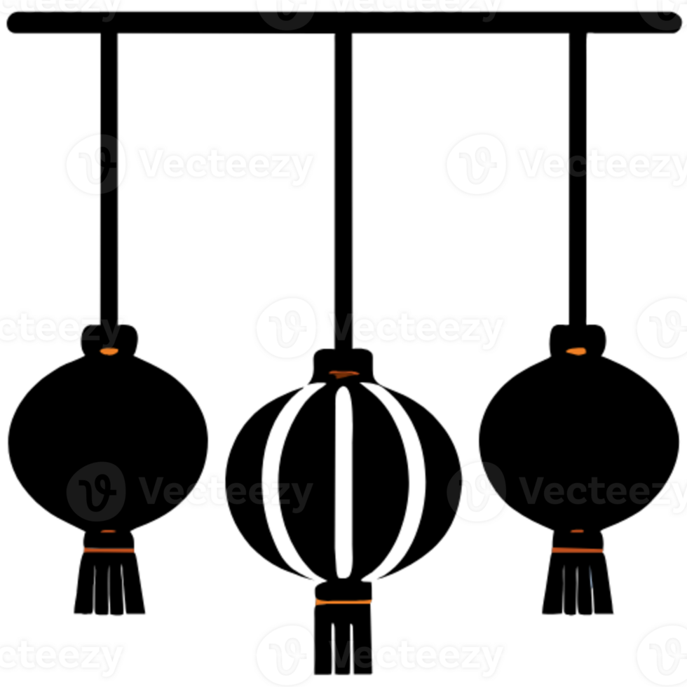 ai generato Cinese lanterne sospeso giù png