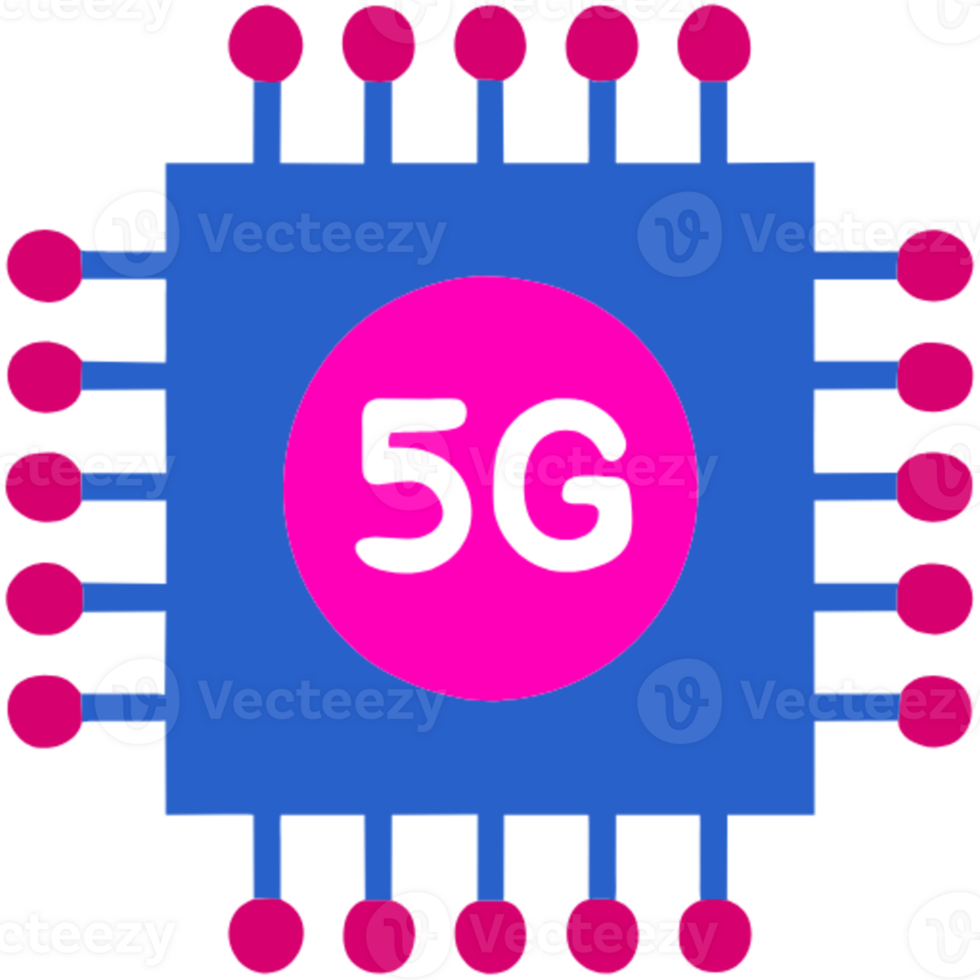 AI generated 5G Chip Technology png