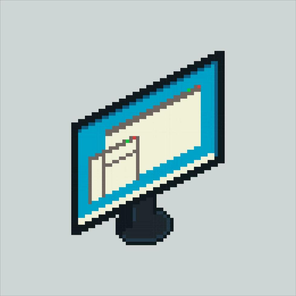 Pixel art illustration Monitor. Pixelated Monitor. Computer Monitor Laptop pixelated for the pixel art game and icon for website and video game. old school retro. vector