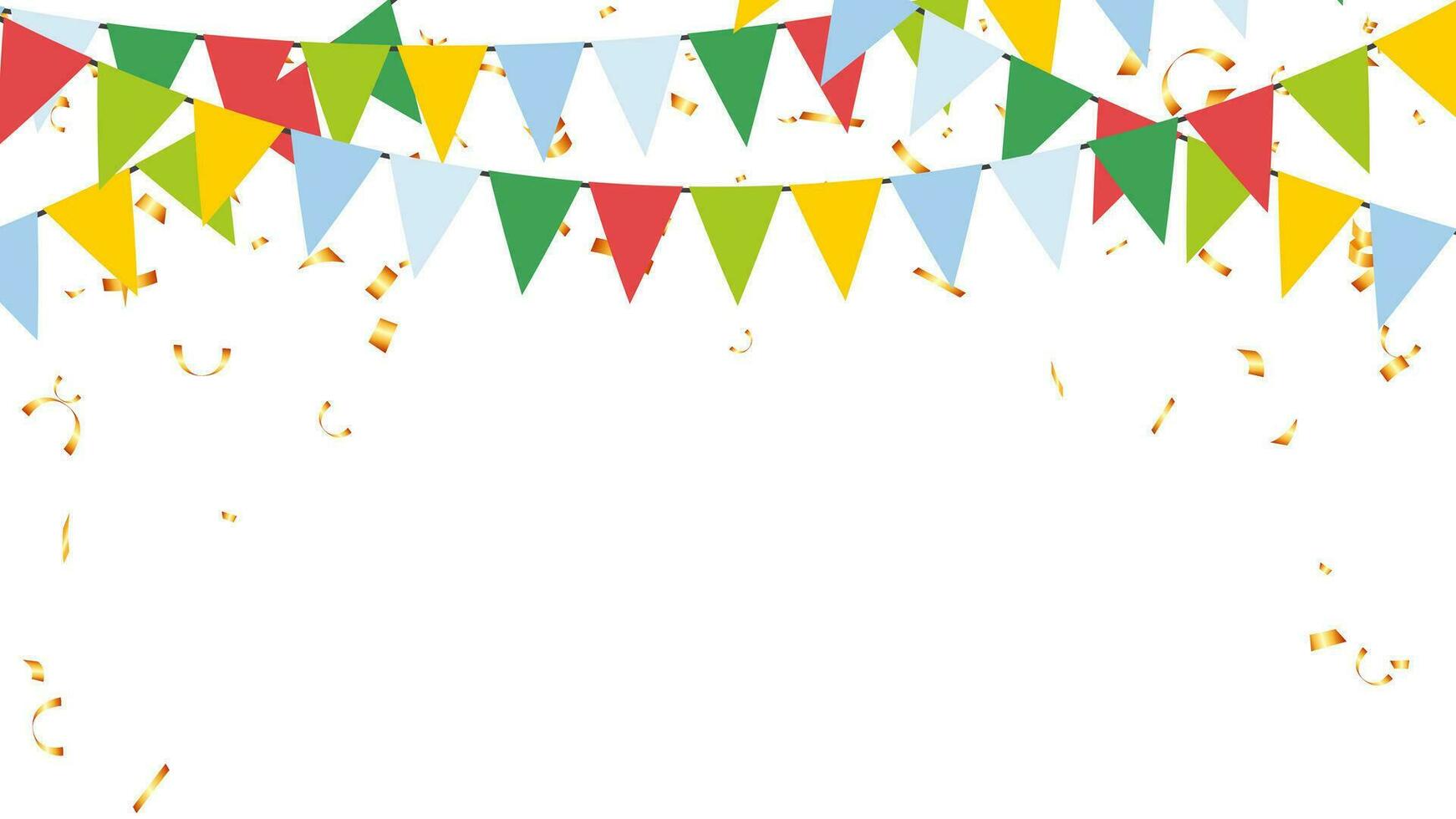 Merry Christmas banner with garlands flag and confetti abstract elements style vector