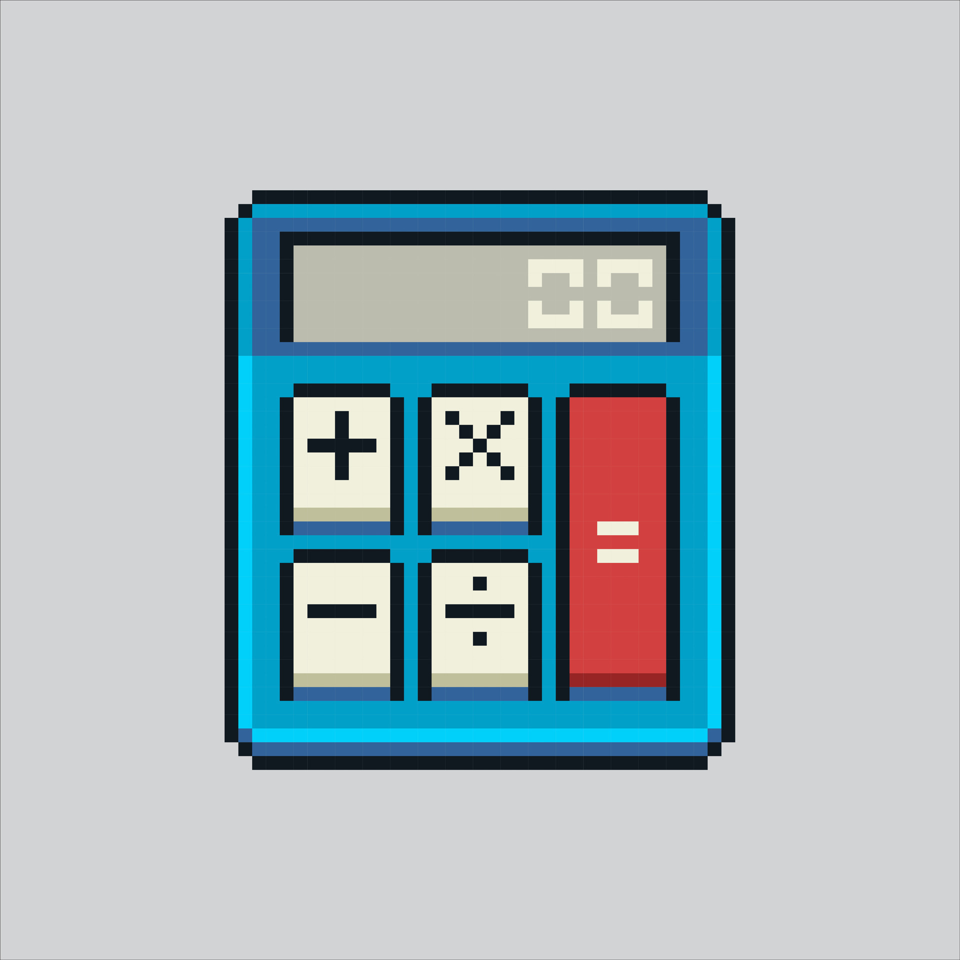 Pixel art illustration Calculator. Pixelated Calculator. Math