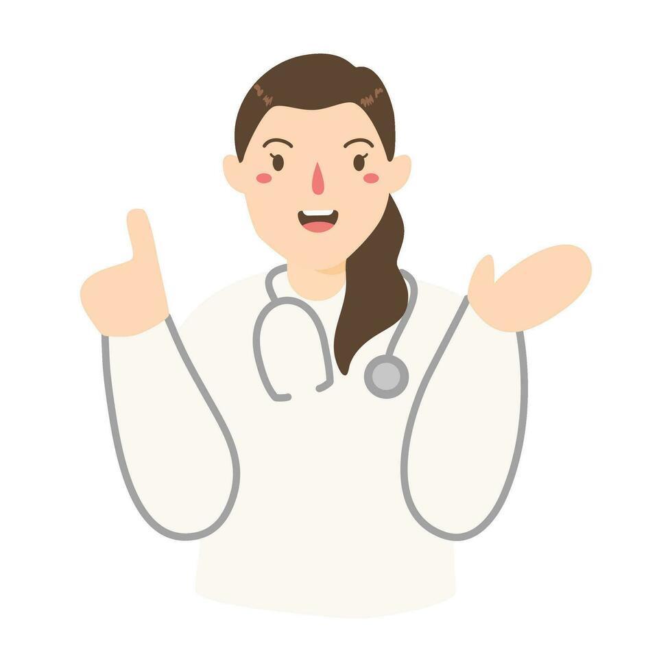 hand drawn doctors with stethoscope vector