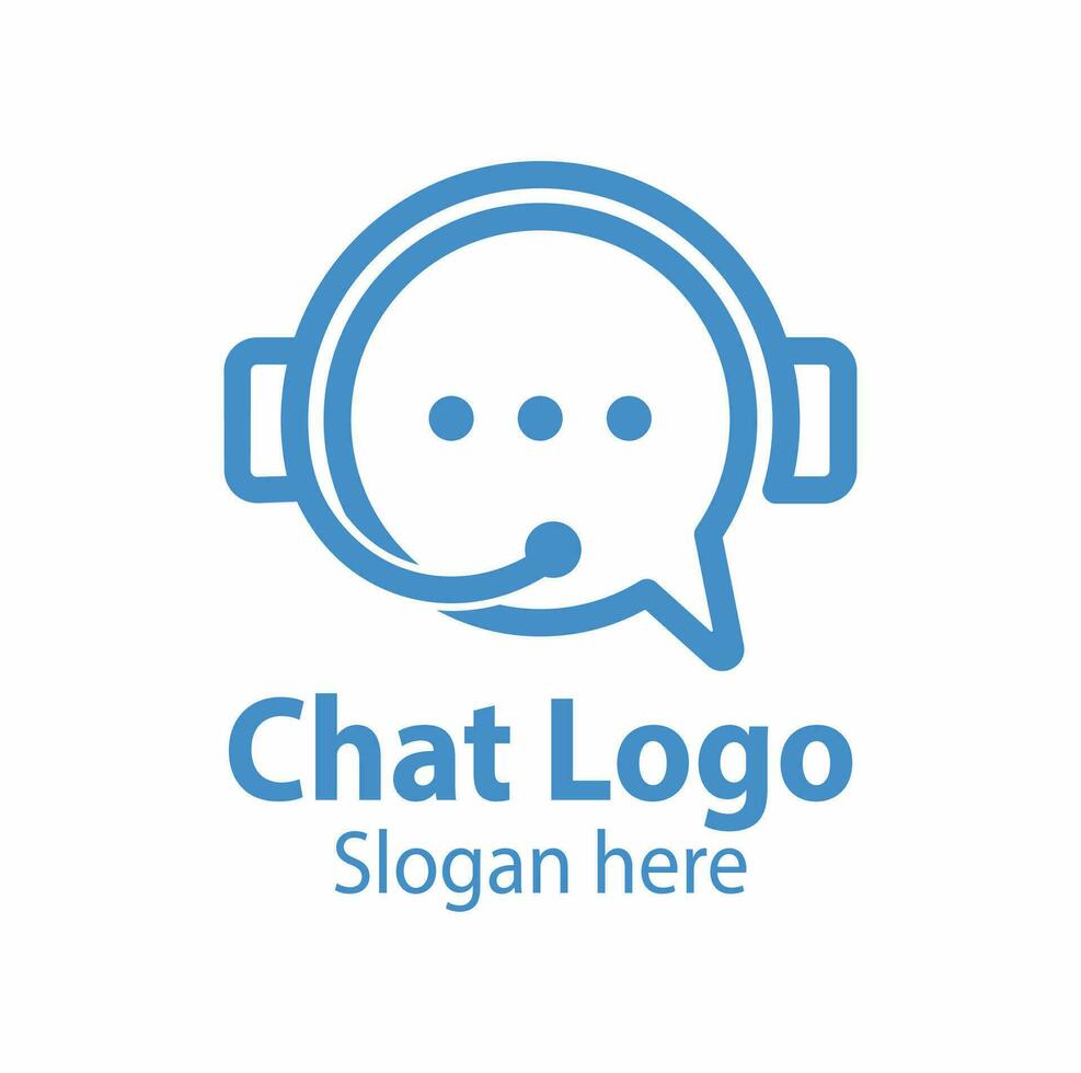 diseño de logotipo de chat vector