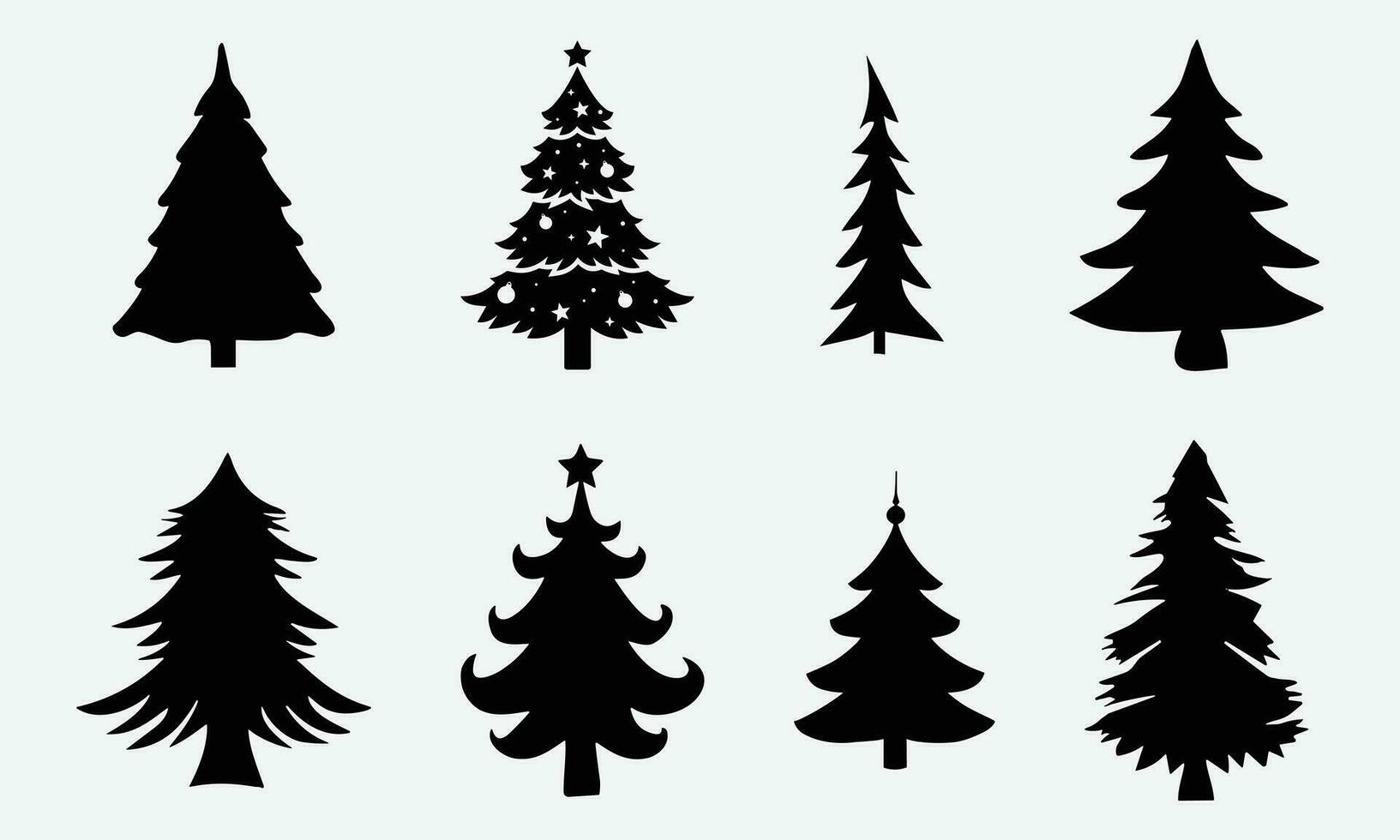 Christmas trees silhouette vector, graphics vector
