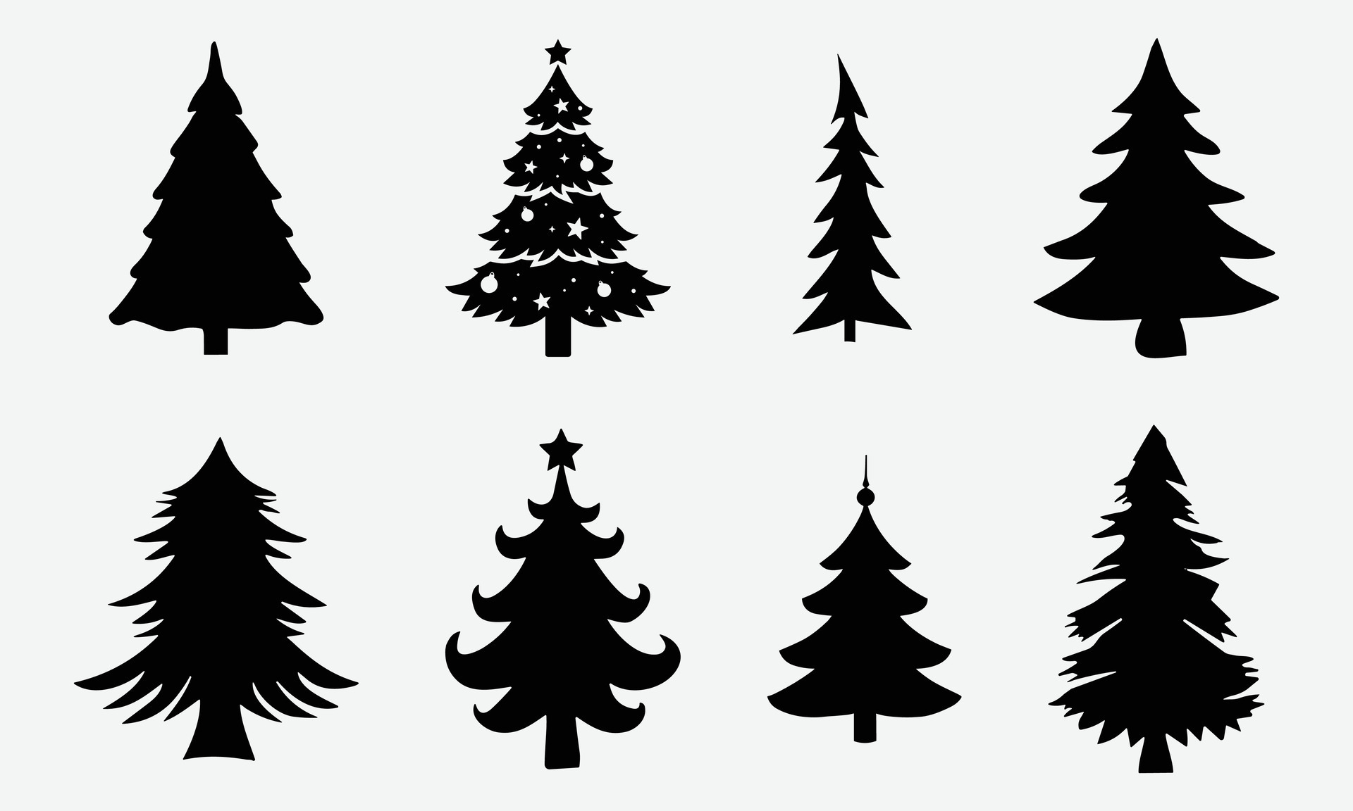 Christmas trees silhouette vector, graphics 35043267 Vector Art at Vecteezy