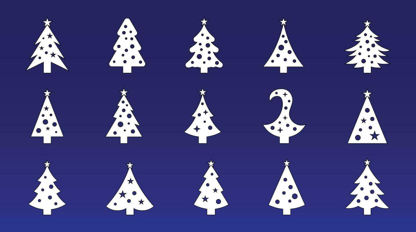 Navidad arboles silueta vector, gráficos vector