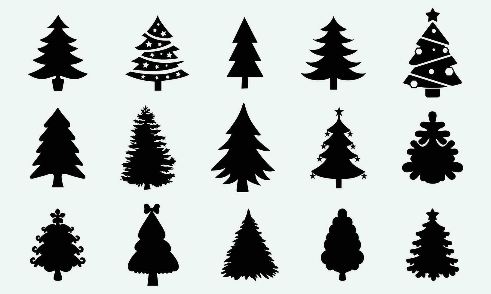 Christmas trees silhouette vector, graphics vector