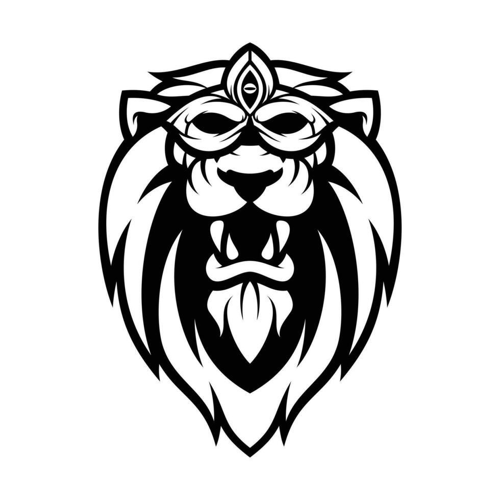 Lion Masked Outline vector