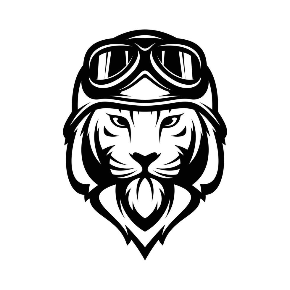 Tiger Helmet Outline vector