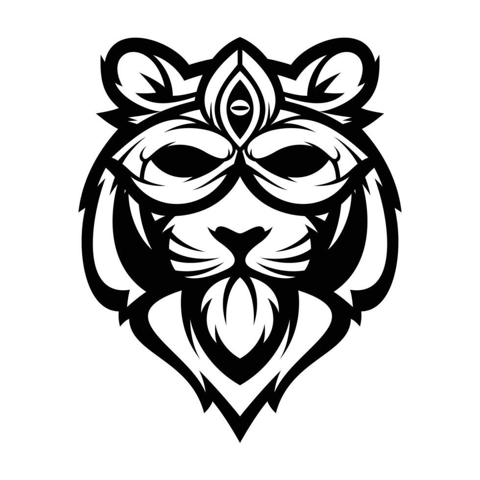 Tiger Masked Outline vector