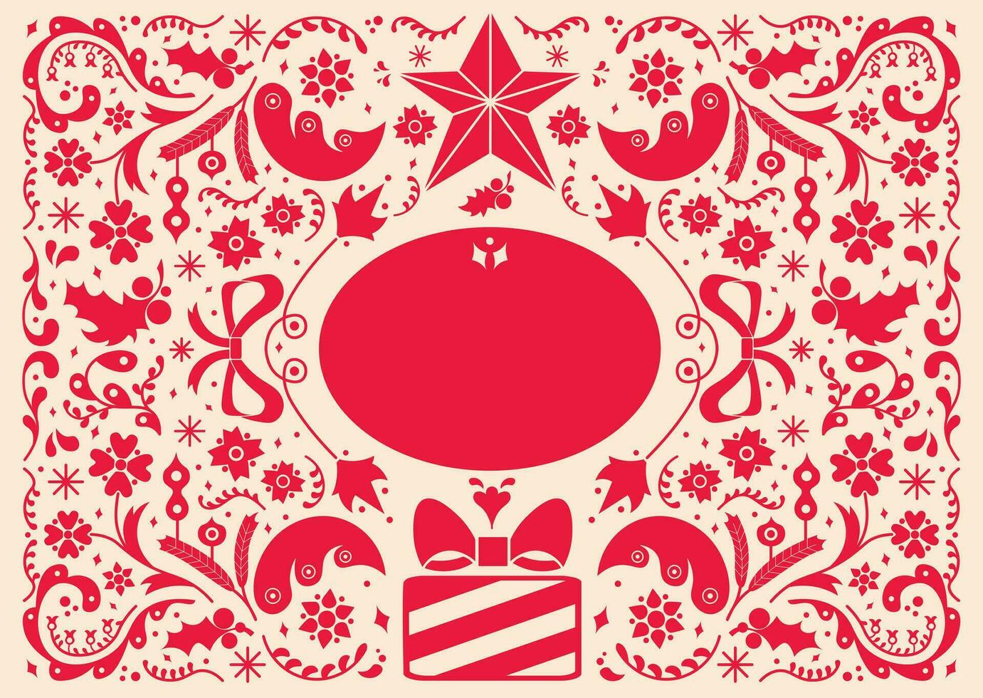 Vector Christmas Greeting Card Merry Xmas