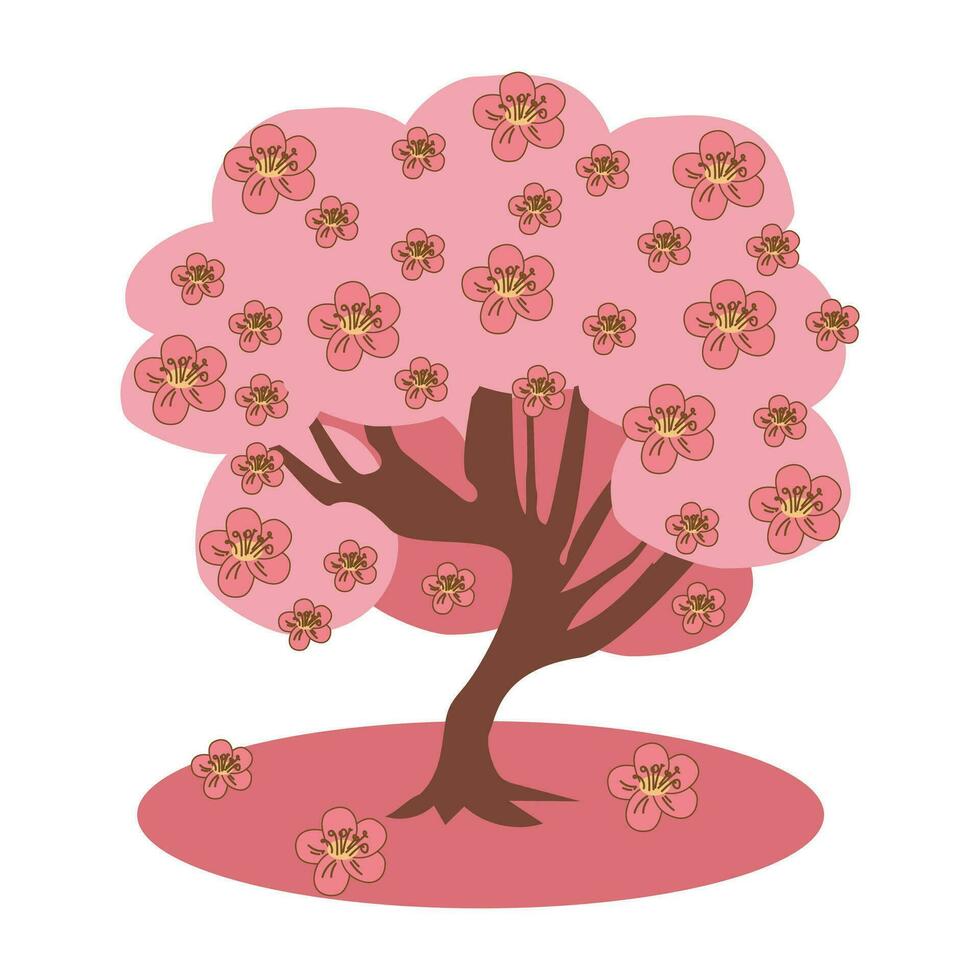 floreciente sakura, manzana, Cereza árbol vector