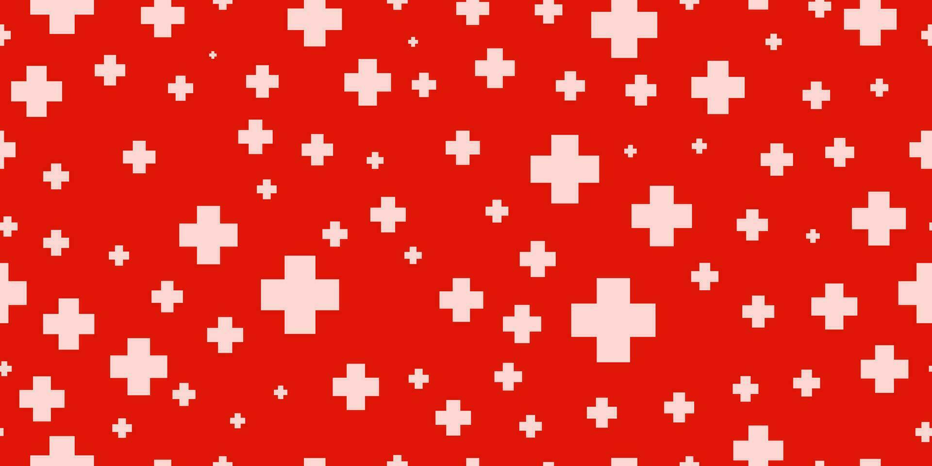 Seamless hospital background with plus symbols vector