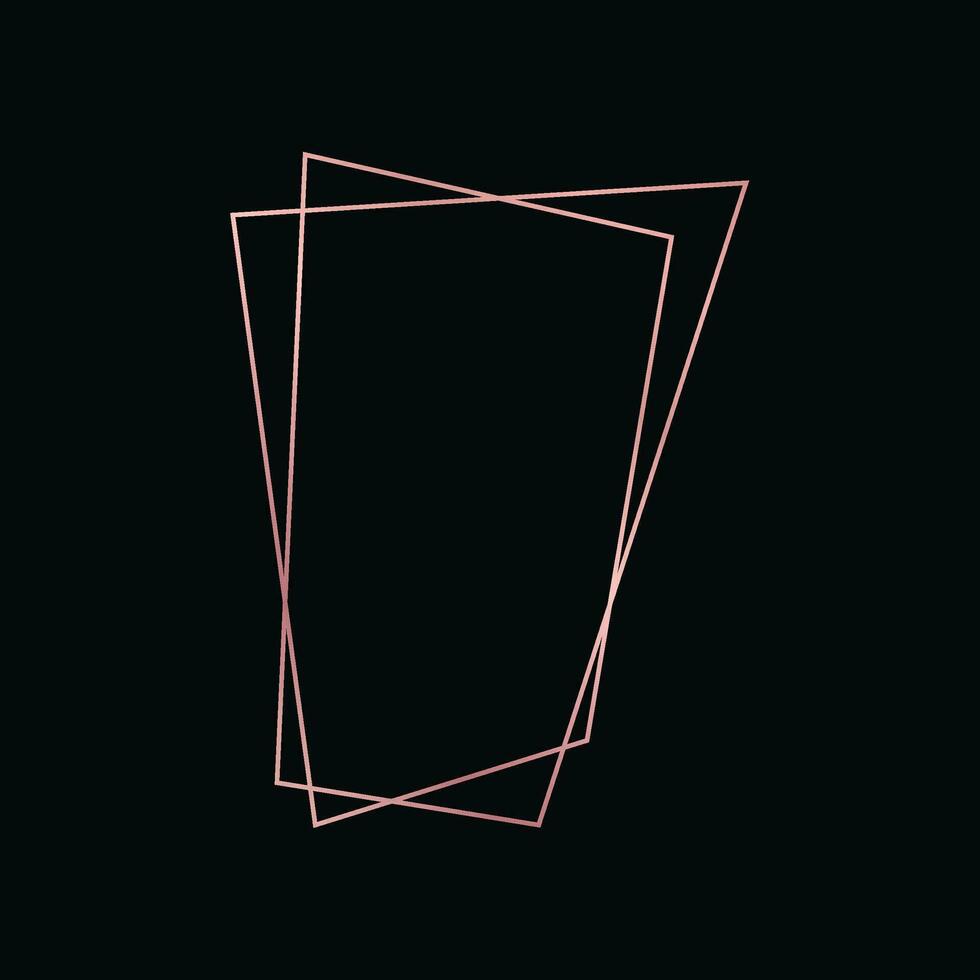 Rose gold geometric polygonal frame vector