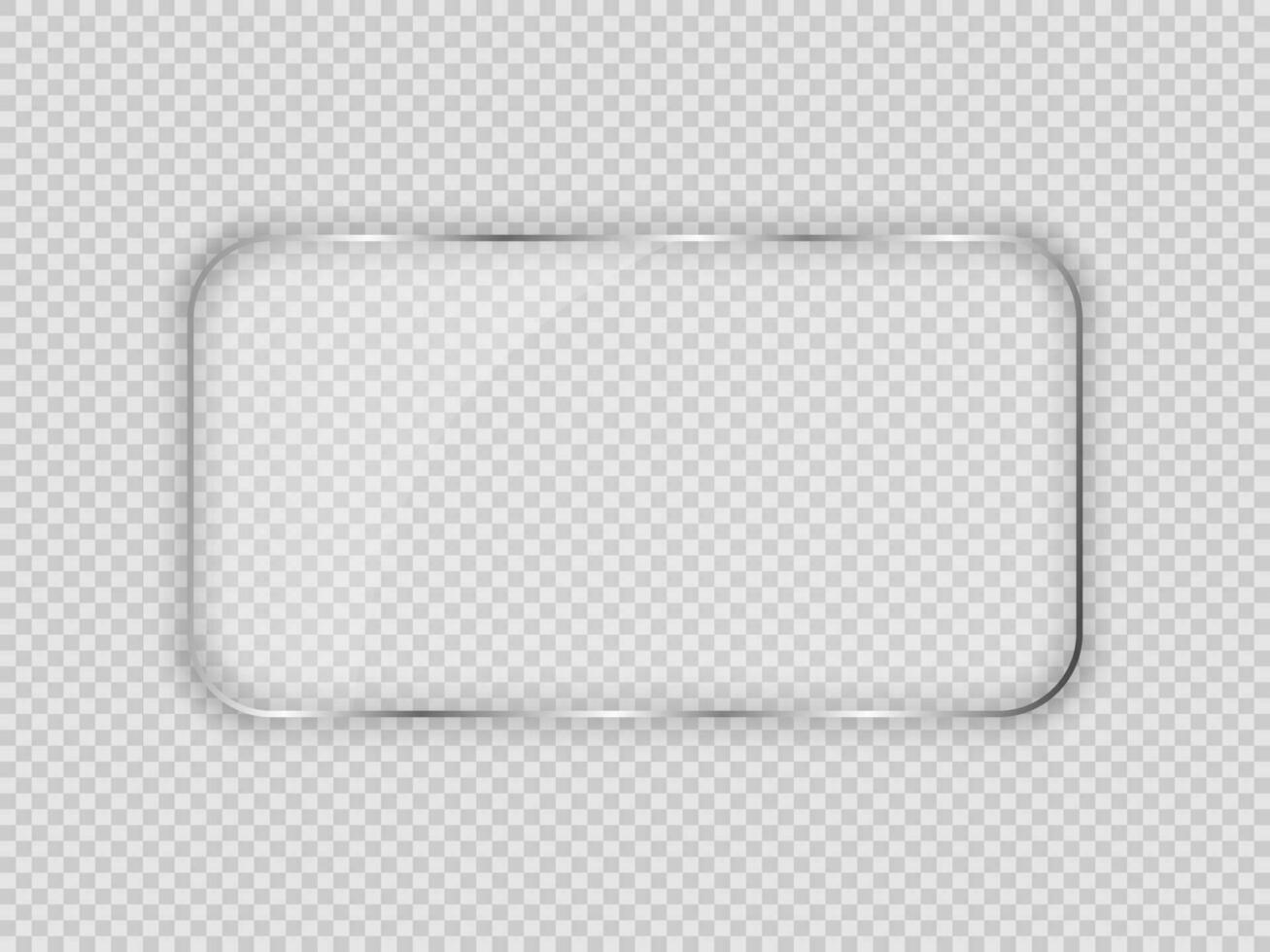 Glass plate in rounded rectangular frame vector