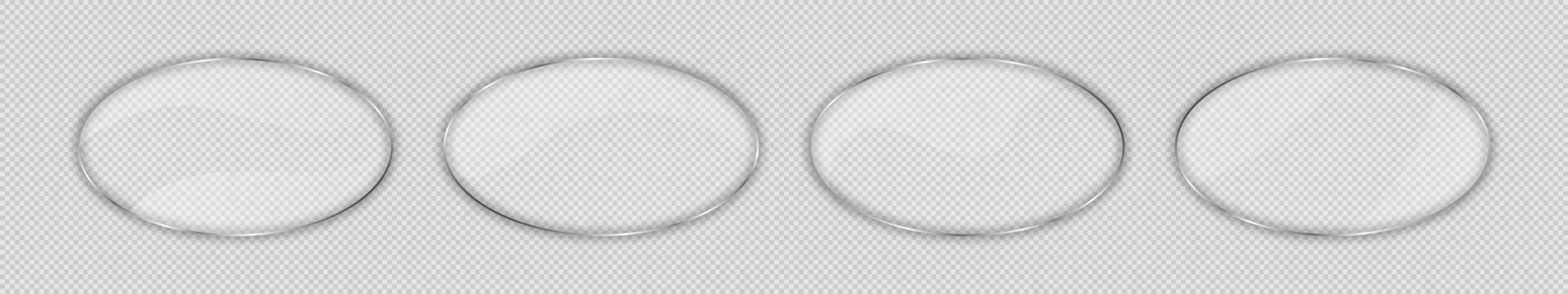 Glass plate in oval frame vector