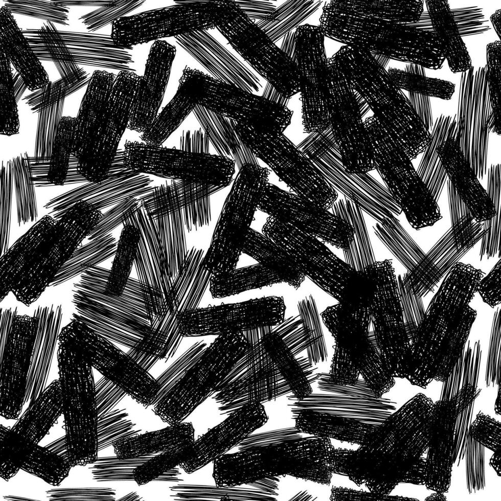 Seamless pattern with black pencil brushstrokes vector