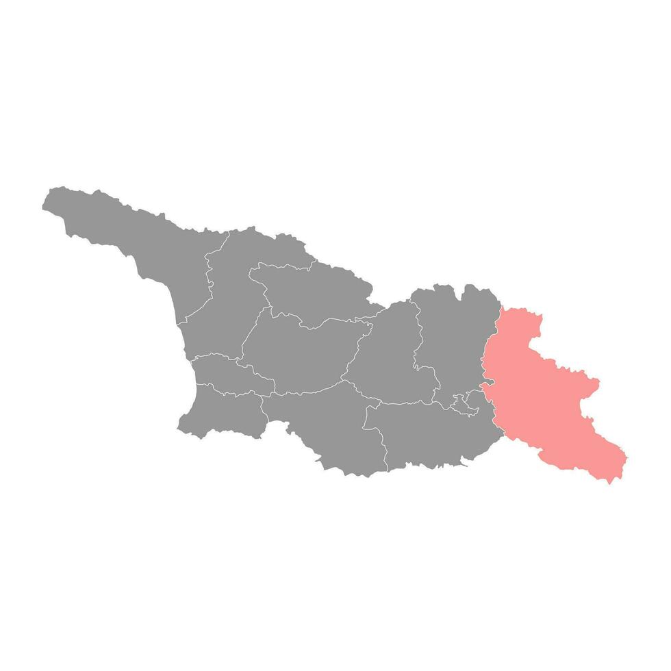 Kakheti region map, administrative division of Georgia. Vector illustration.