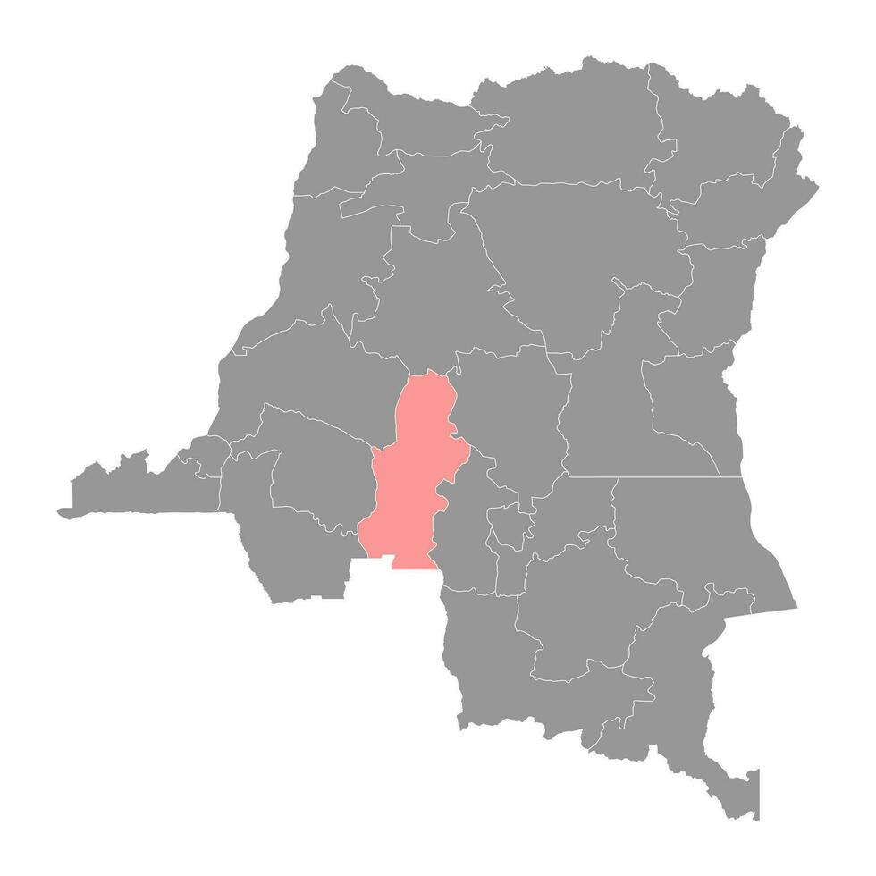 Kasai province map, administrative division of Democratic Republic of the Congo. Vector illustration.