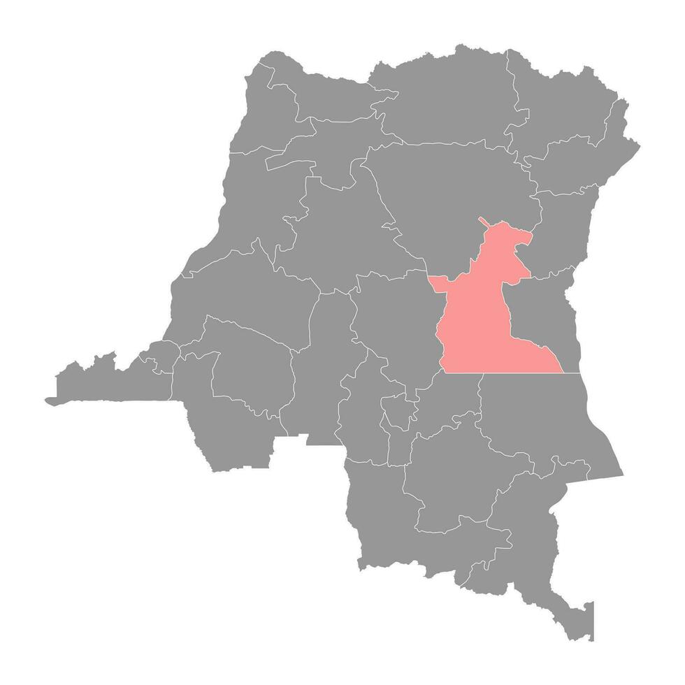 Maniema province map, administrative division of Democratic Republic of the Congo. Vector illustration.