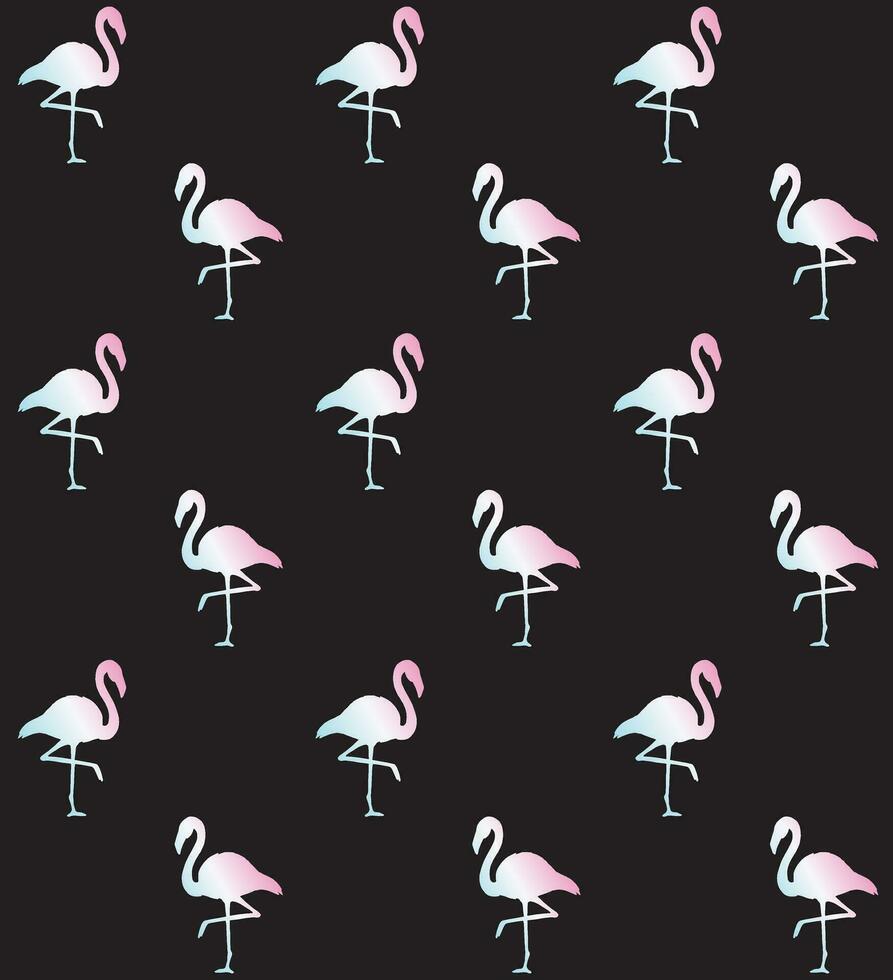 Vector seamless pattern of flamingo silhouette