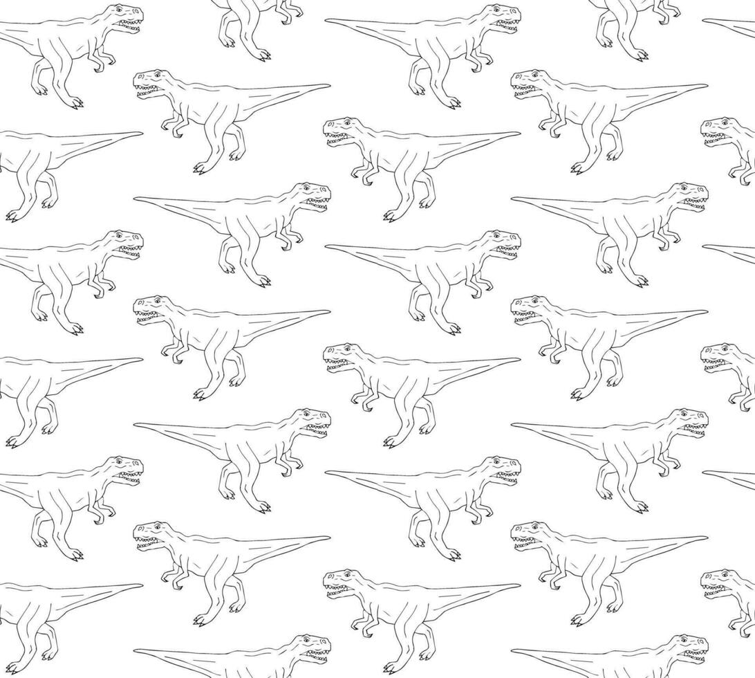 Vector seamless pattern of tyrannosaur rex