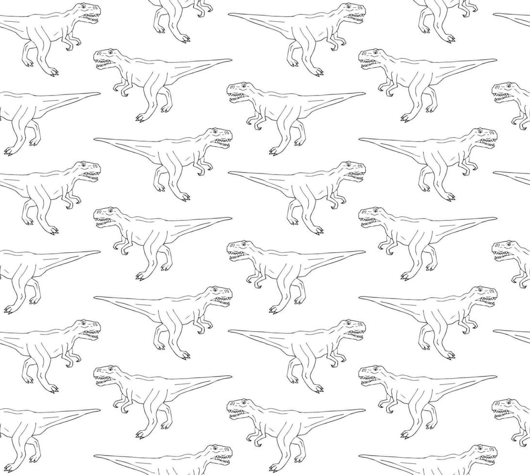 Vector seamless pattern of tyrannosaur rex