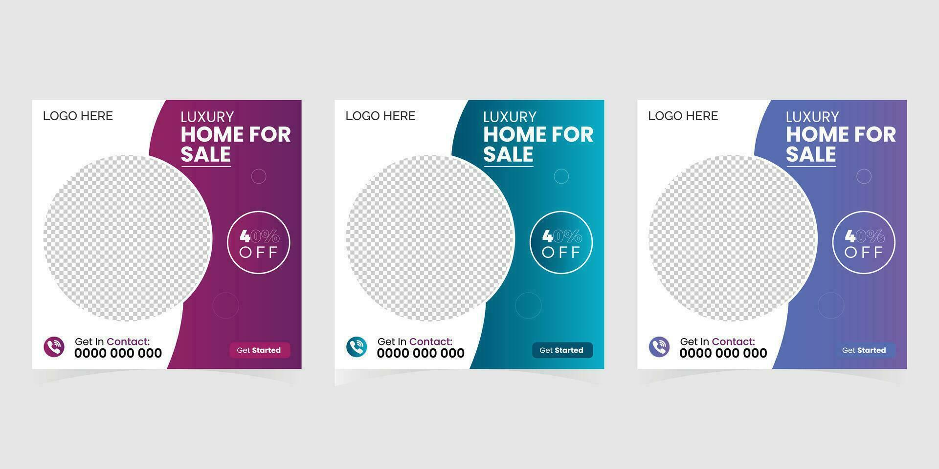 Simple and Clean Home Sale Social Media Post Design Template vector