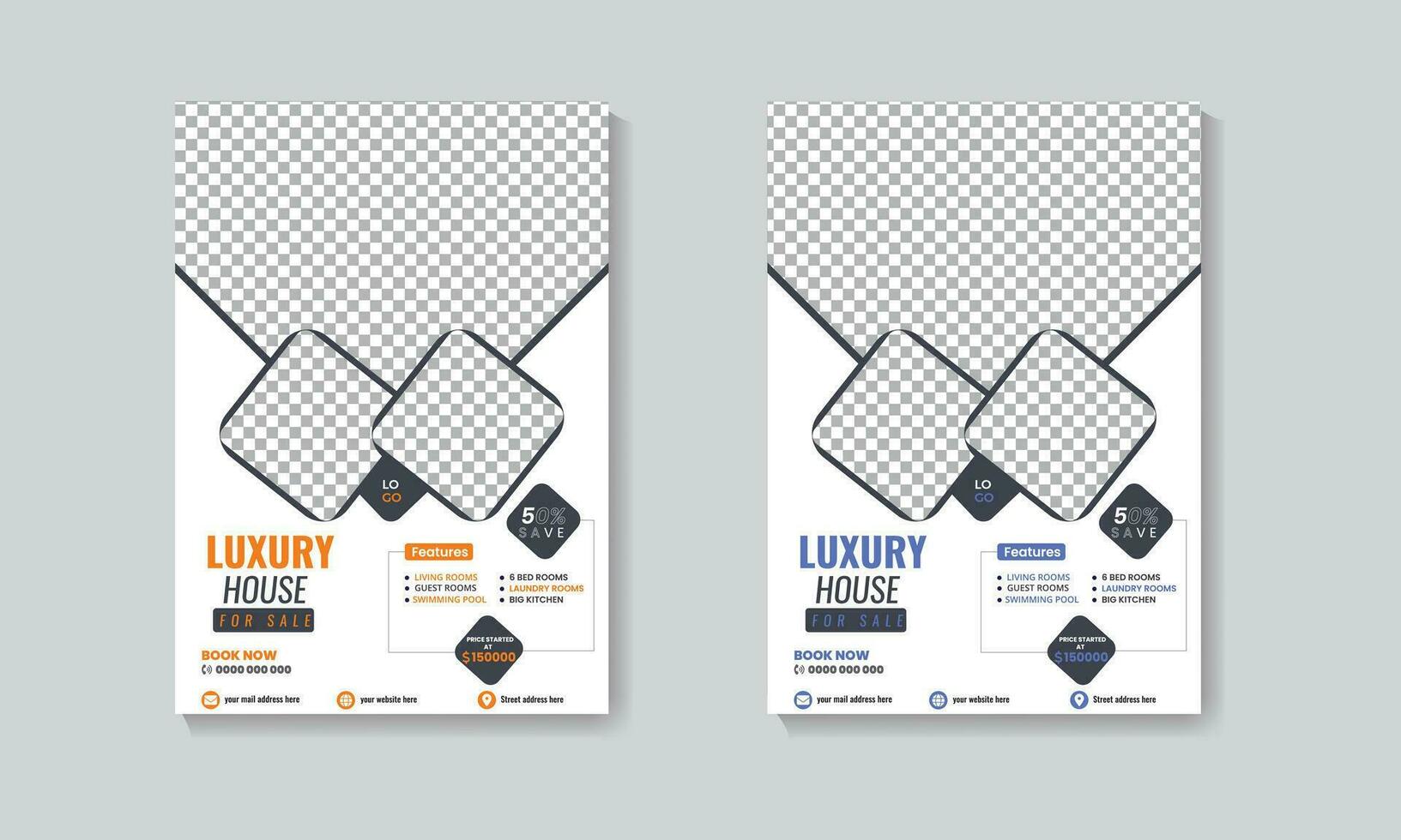 Simple and Unique Real Estate Flyer Design Template vector