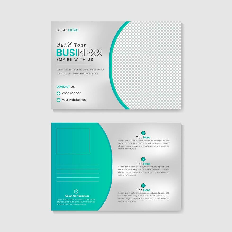 Simple and Clean Business Post Card Design Template vector