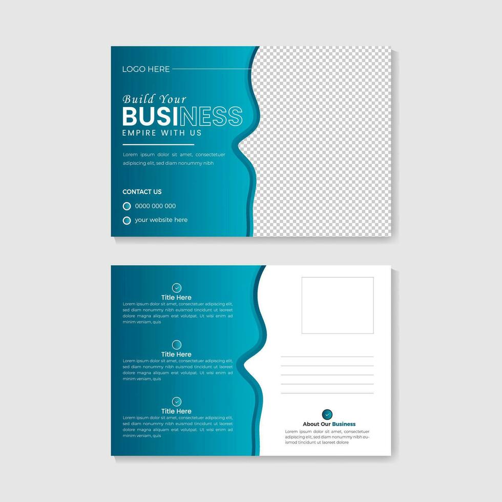 Simple and Clean Business Post Card Design Template vector