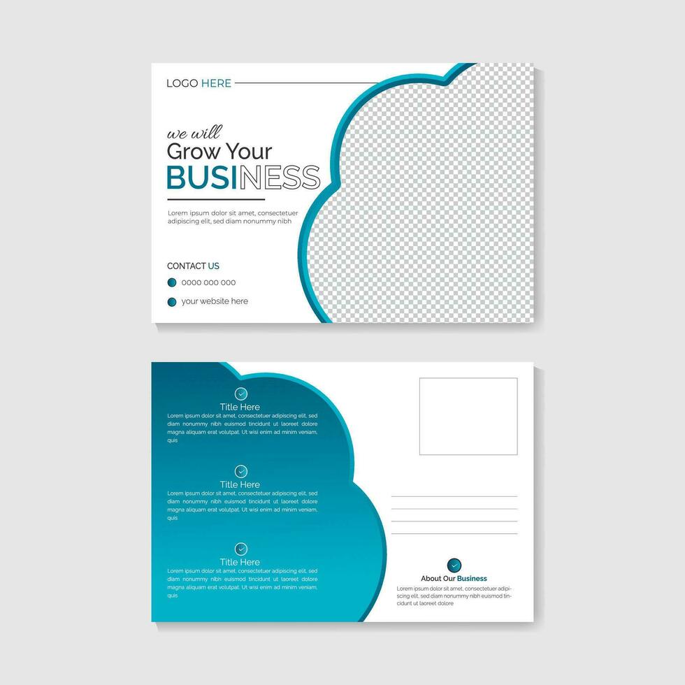 Simple and Clean Business Post Card Design Template vector