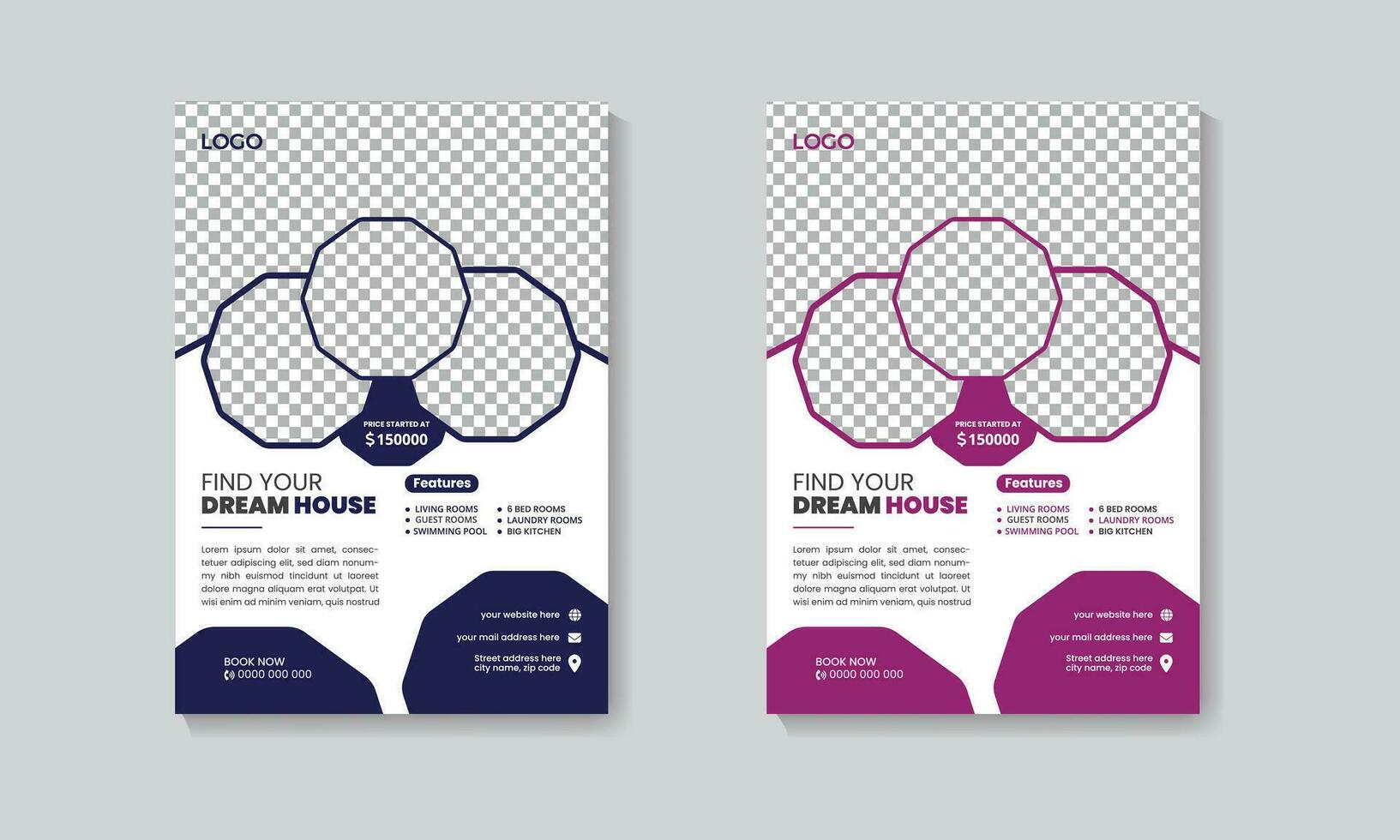 Simple and Unique Real Estate Flyer Design Template vector