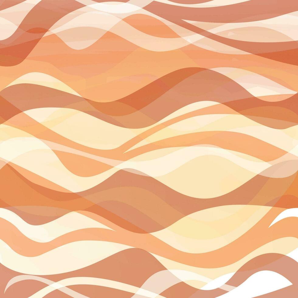 Abstract autumnal wavy seamless pattern. Season floral watercolor organic wave shape autumn texture. Fall nature color background. vector