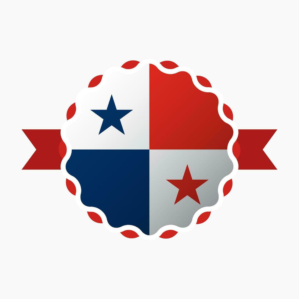Creative Panama Flag Emblem Badge vector