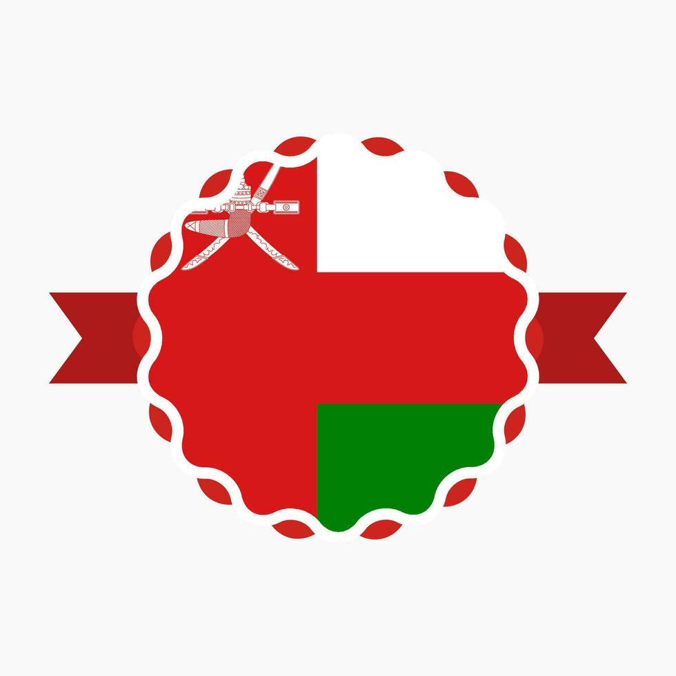 Creative Oman Flag Emblem Badge vector