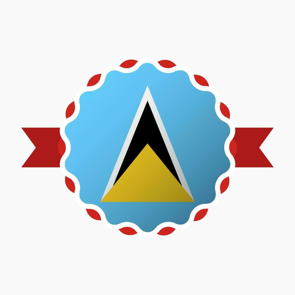 Creative Saint Lucia Flag Emblem Badge vector