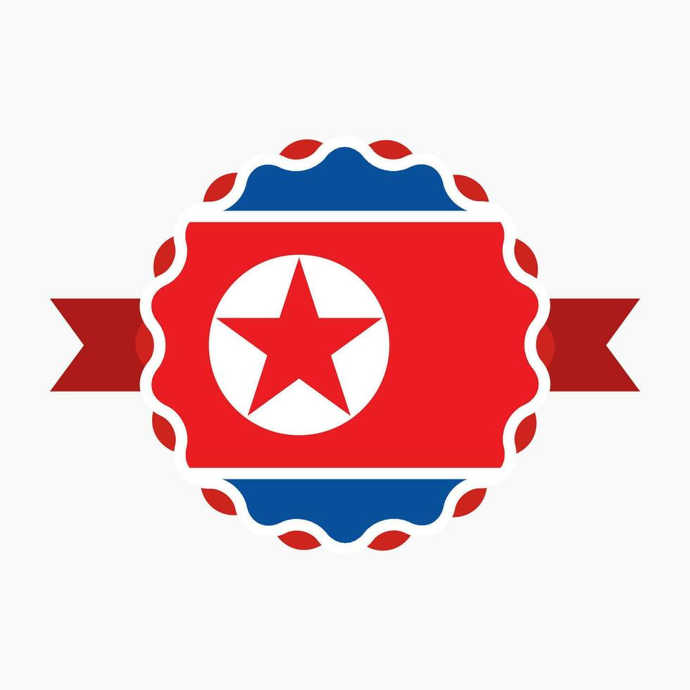 creativo norte Corea bandera emblema Insignia vector