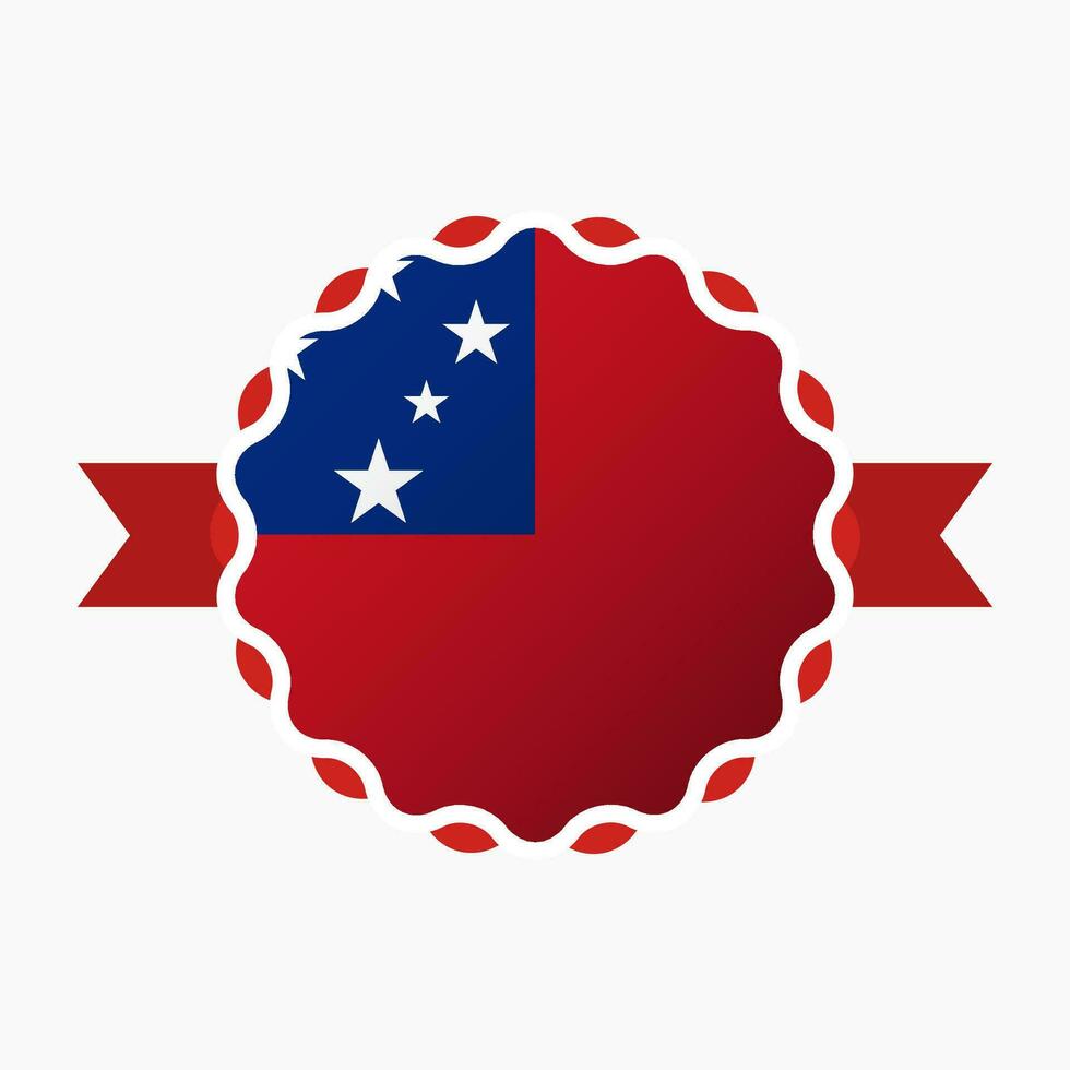 Creative Samoa Flag Emblem Badge vector