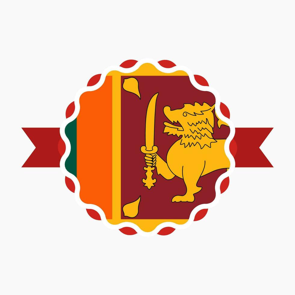 Creative Sri Lanka Flag Emblem Badge vector