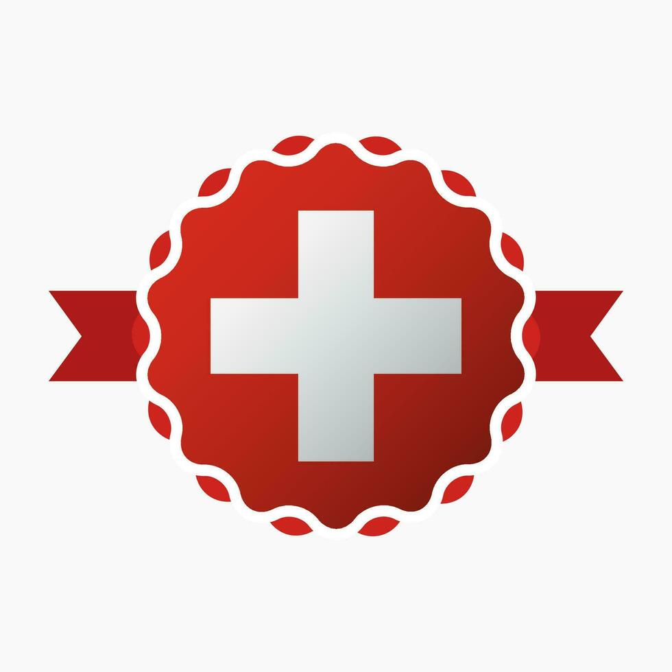 Creative Switzerland Flag Emblem Badge vector